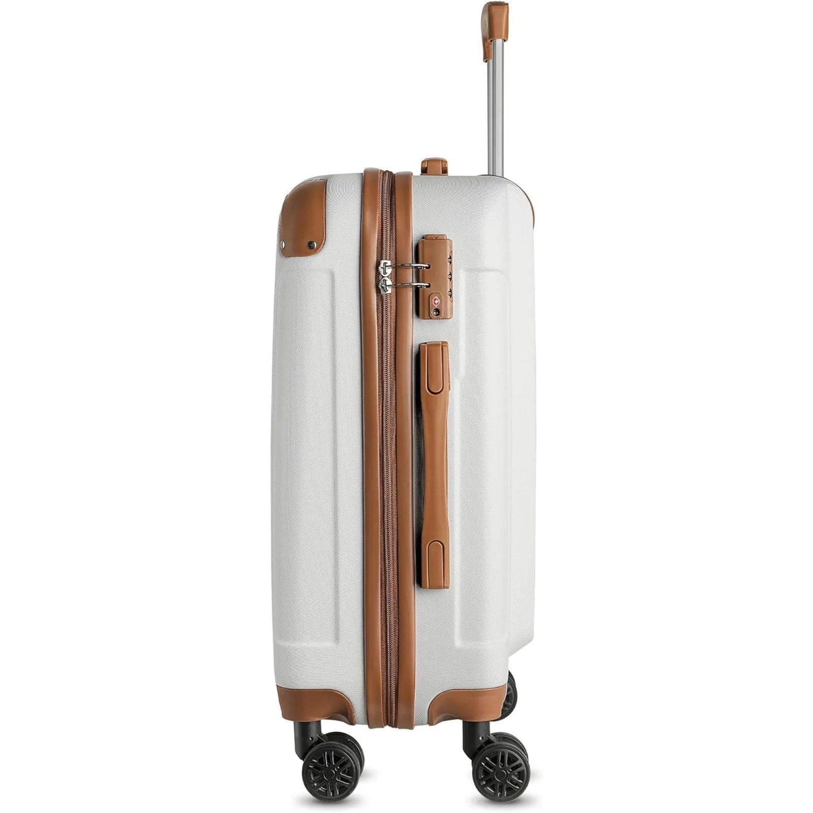 LUGGEX Carry On Luggage for Airplanes, Travel Suitcases with Wheels (White, 20-Inch) - Mammalook