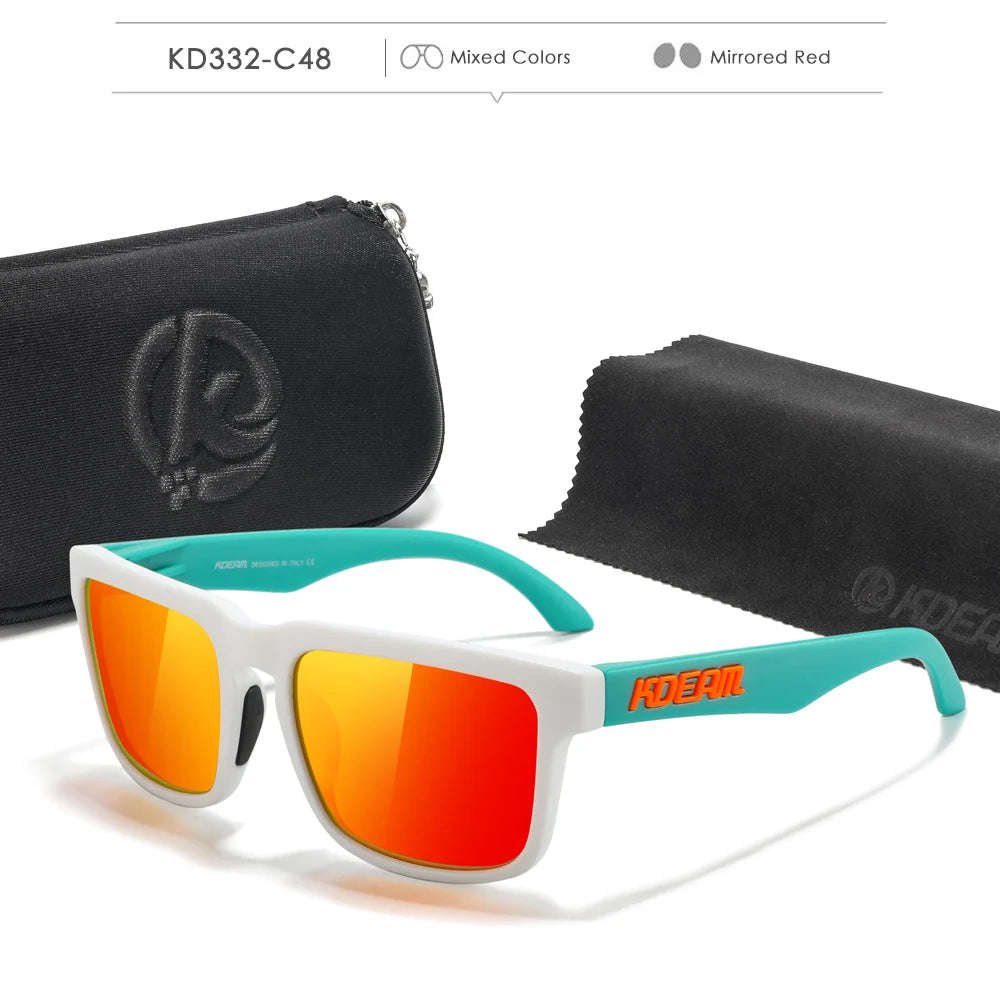 Fabulous Look KDEAM Sunglasses Men UV Blocked And Polarized Sunglasses Women For Fishing Driving Hiking With Zipper Case