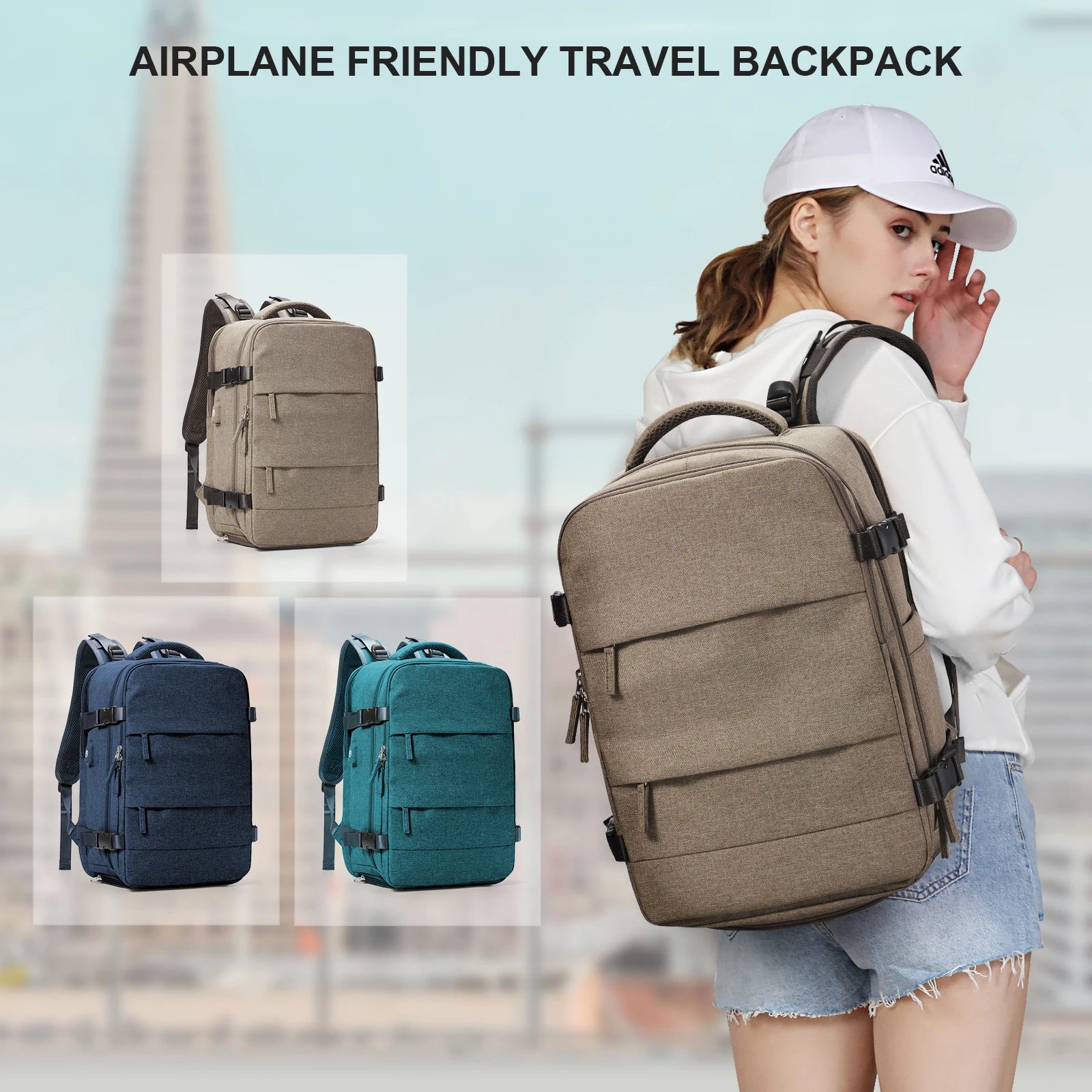 Large Travel Backpack for Men Cabin Bags Carry On Backpack College Business Work Luggage Laptop Bag Waterproof Casual Rucksack - Mammalook