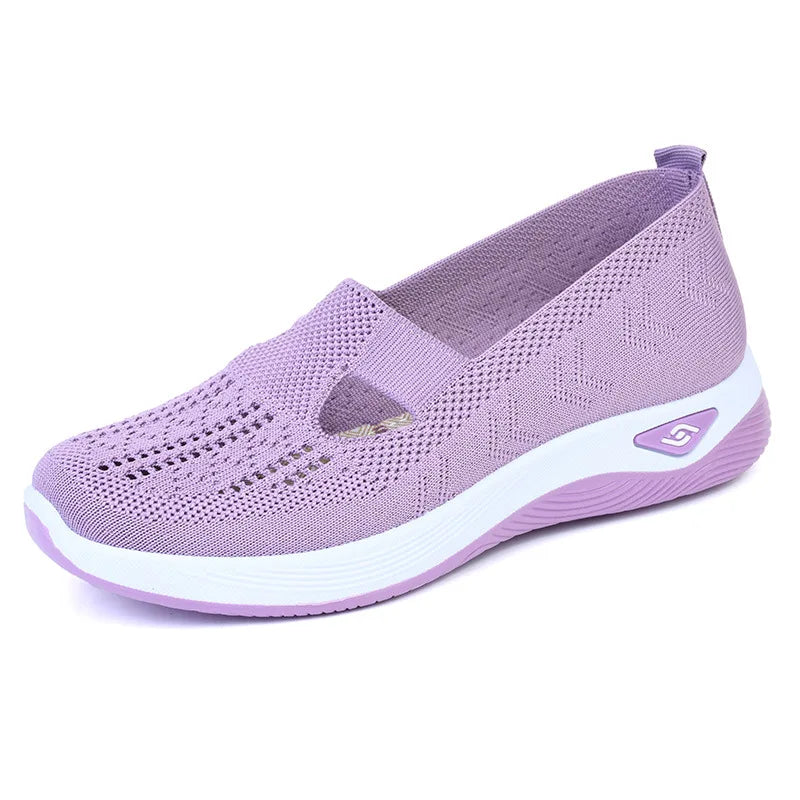 Women's New Summer Shoes Mesh Breathable Sneakers Light Slip on Flat Platform Casual Shoes Ladies Anti-slip Walking Woven Shoes - Mammalook