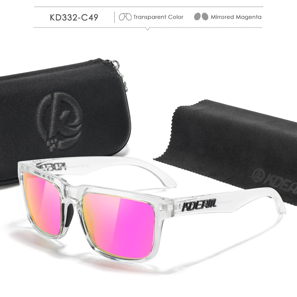 Fabulous Look KDEAM Sunglasses Men UV Blocked And Polarized Sunglasses Women For Fishing Driving Hiking With Zipper Case