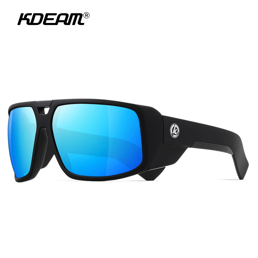 KDEAM Performance Polarized Sunglasses Men Sport Cycling Sunglasses Features Sturdy 5-Barrel Hinges Huge Shark Fin Temples