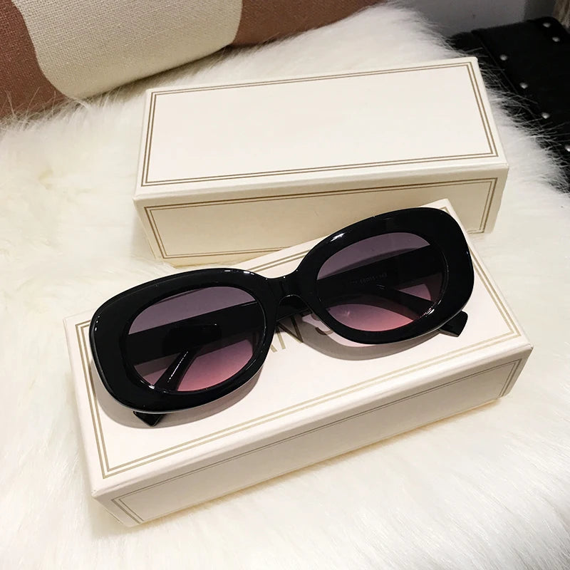 New Luxury Cat Eye Sunglasses for Women Men Retro Vintage Sun Glasses Lovely Red Frame Trend Oval Shades Eyeglasses Female UV400