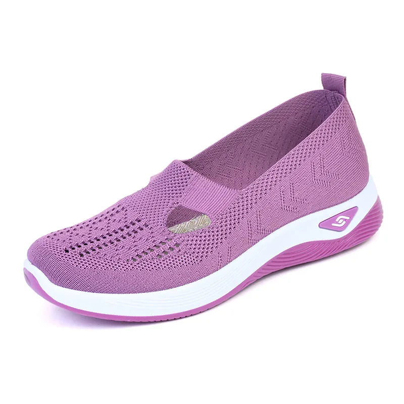 Women's New Summer Shoes Mesh Breathable Sneakers Light Slip on Flat Platform Casual Shoes Ladies Anti-slip Walking Woven Shoes - Mammalook