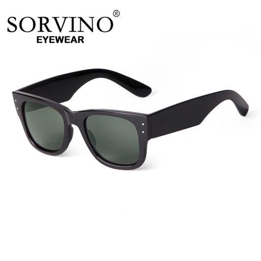 SORVINO Trendy Square Sunglasses for Women and Men Retro Vintage 70s Sun Glasses Shades Black Tortoiseshell Frame UV Protection