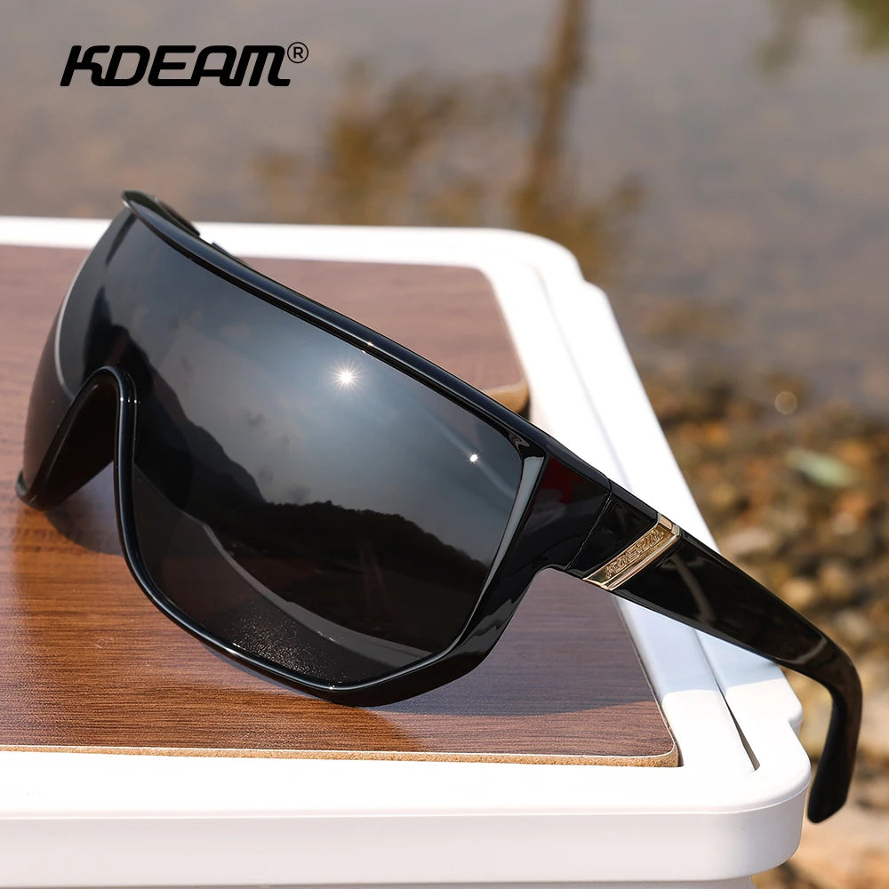 KDEAM New Men's Cycling Sunglasses Sports Polarized Wide-Angle Goggles Party Glasses