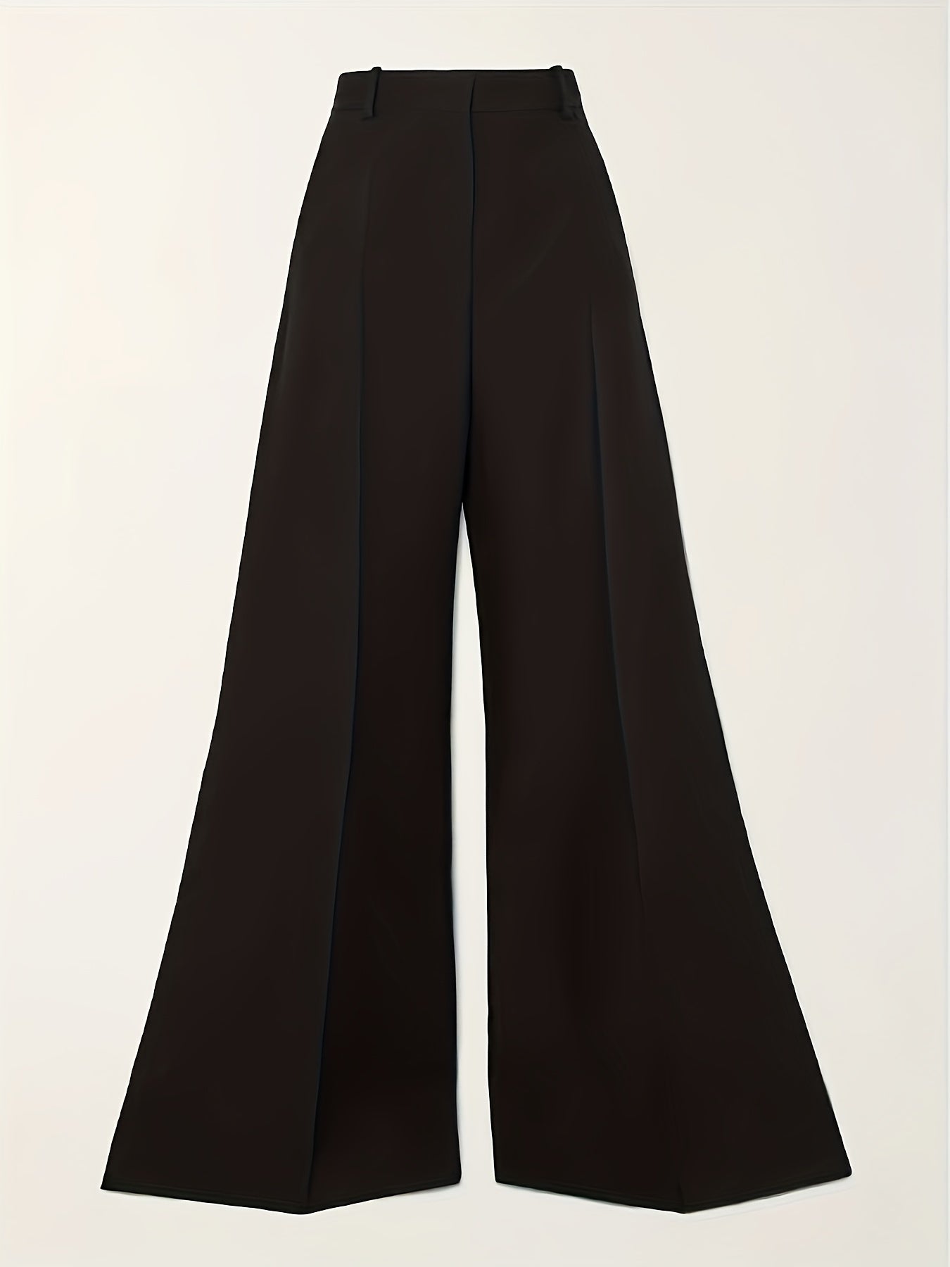 Solid Color Wide Leg Loose Pants, Elegant High Waist Simple Pants For Spring & Fall, Women's Clothing